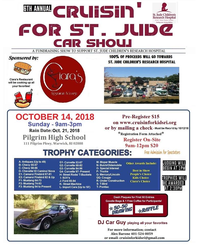 RI Warwick Cruisin' for St. Jude Car Show